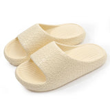 Women's Thick Bottom Cloud Slippers Summer Candy Color Platform Sandals Light Non-Slip Casual Beach Shoes Flip Flops MartLion Beige 42-43 