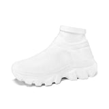 Casual Ankle Socks Shoes Lightweight Mesh Men's Anti-slip Sneakers Loafers Trendy Footwear MartLion 272-White 35 