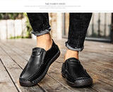 Handmade Leather Casual Men's Soft Shoes Design Sneakers Leather Loafers Moccasins Driving Mart Lion   