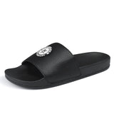 Summer Beach Outdoor Men's Slides Slippers Platform Mules Shoes Flats Sandals Indoor Household Flip Flop MartLion 856 Black 39 