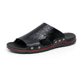 Men's Slides Slippers Summer Outside Men Sandals Breathable Classics Beach Slipper Flip Flop Anti-slip Casual Mens Shoes MartLion Black 40