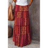 Ethnic Style Vintage Long Skirt Women Summer Loose Beach Ladies  Casual MartLion   