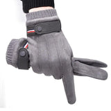 Men's Winter Suede Warm Split Military Finger Gloves Outdoor Thickened Driving Buckle Ski Male Touch-Screen Mittens MartLion   