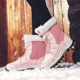 Winter Women Snow Boots Female Outdoor Boots Concise Boots Waterproof Plush Ladies Cotton-padded Shoes MartLion   