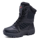Winter Boot Men's Waterproof Ankle Boots Men Thick Plus Warm Large Snow Hiking Boots Outdoor Cotton Shoes Sneakers MartLion Black 11
