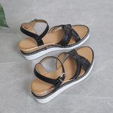 Summer Wedge Sandals for Women Buckle Strap Platform Rome Open Toe Thick Bottom No-Slip MartLion   