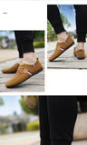 Men's Casual Shoes Brand Breathable British Sneakers Lace Up Soft Flats Driving White Black Peas Mart Lion   