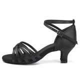 Latin Dance Shoes for Women Ballroom Ladies Girls Modern Tango Dancing Salsa Practice 5/7CM heel MartLion Black 5cm 36 (23cm) 