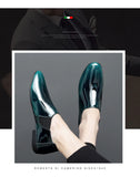 Misalwa Patent Leather Men's Formal Glossy Flats Summer Dress Shoes Luxury Loafers Petite MartLion   