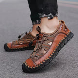 Summer Men's Sandals Outdoor Mesh Sandals Soft Clogs Slides Handmade Outdoor Slippers MartLion   