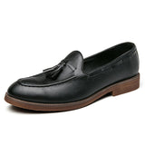 Slip On Men's Loafers Microfiber Dress Shoes Formal Footwear Mart Lion Black 38 