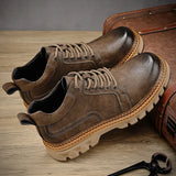 Leather Men Boots Cow Leather Upper Durable Sole Lace up Winter Boots Leisure Outdoor Shoes For Man MartLion