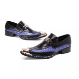 Men's Dress Show Shoes Lace-up Metal Pointed Toe Casual Leather Wedding MartLion   