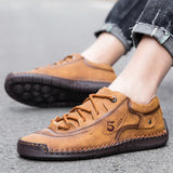 Classic Casual Shoes Men's Lace Up Sewing Leather Outdoor Sneakers Work Daily Mart Lion   