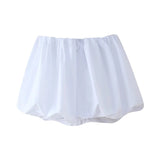 Women Solid Pleated Mini Skirt Vintage Elastic Waist Female Chic Lady Skirts MartLion pic 2 XS 