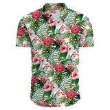 Flower Casual Men's Shirts Print With Short Sleeve For Korean Clothing Floral MartLion E01-JDCS08169 XS 