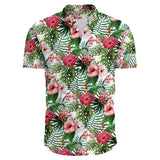 Flower Casual Men's Shirts Print With Short Sleeve For Korean Clothing Floral MartLion