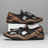 Men's Sandals Summer Hiking Shoes Sports Designer Footwear Mart Lion Khaki 38 