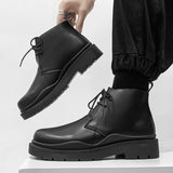 Autumn Men's Ankle Boots Casual Shoes Lace-up Mixed Colors British Punk Chelsea Motorcycle Mart Lion   