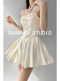 Woman French Elegance A-Line Aesthetics Lolita Cute Core Dress Ballet Core Fairy Spaghetti Strap Bodycon Frocks Y2K MartLion   