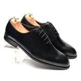 Designer Whole Cut Oxford Dress Shoes Men's Genuine Leather Handmade Lace Up Plain Toe Office Formal MartLion   