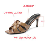 Summer Ladies Slippers Luxury High Heels Designer Elegant Women's Shoes Leather Stiletto Women's MartLion   