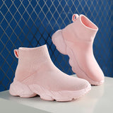 Kids Shoes Girls Sneakers Knit Luxury Designer High Top Casual Running Sports Tennis MartLion   