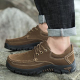 Outdoor Genuine Leather Shoes Men's Natural Leather Daily Casual Trekking Hiking Anti-skid MartLion   