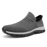 Casual Lightweight Loafers Non-slip Socks Shoes Men's Trend Knitted Breathable Walking MartLion JHA932 Grey 39 