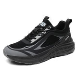 All Season Casual Men's Shoes Non-slip Sneakers Leather Waterproof Trend Running MartLion black 39 