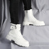 Men's English Style Thick Sole Design Men Boots  Layer Leather Casual Boots