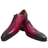 Shoes Oxfords Leather Shoes for Men t Red Social Wedding Evening Party Lace Up MartLion Red 40