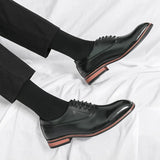 Luxury Men's Shoes Casual Pointed Oxford Wedding Leather Dress Gentleman Office MartLion   