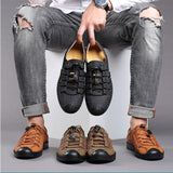 Men's Genuine Leather Sandals Trendy Summer Roman Shoes Casual Soft Beach Footwear Flats Mart Lion   