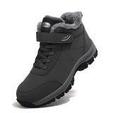 Winter Men Boots Women Leather Waterproof Sneakers Man Casual Shoes MartLion gray CN-46 