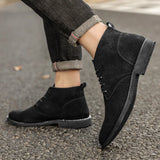 Autumn Retro Men's Dress Shoes Casual Ankle Boots Pointed Suede Leather zapatos hombre vestir MartLion   