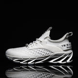 Outdoor Men's Free Running Jogging Walking Sports Shoes Lace-up Athietic Breathable Blade Sneakers Mart Lion 9115White 6.5 