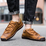 Classic Casual Shoes Men's Lace Up Sewing Leather Outdoor Sneakers Work Daily Mart Lion   