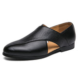Summer Breathable Men's Loafers Slip On Moccasins Shoes Casual Footwear Mart Lion Black 38 