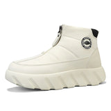 Winter Men's Cotton Shoes with Velvet Warm Outdoor Sports Leisure Non-slip Snow Boots MartLion Beige 40