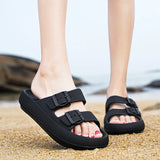 Women Slippers Adjustable Buckle Thick Platform Sandals Beach Shoes Bathroom Slipper Soft EVA Flat Sole Slides MartLion   