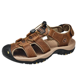 Summer Leather Men's Shoes Sandals Slippers MartLion 7239Dark brown 42 