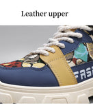  Cartoon Printed Men's Work Boots Warm Plush Winter Platform Boots High-top Sneakers MartLion - Mart Lion