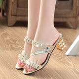 Summer Women Shoes Heel Sandals Peep toe Ladies Shoes High Heel Gold Heels 7cm MartLion Gold 4 