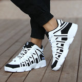 Men's Sneakers Striped Couple Shoes Leisure Sports Road Running Casual Cricket Women Trend Walking MartLion WHITE 36 