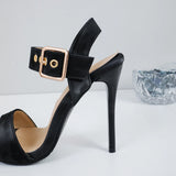 Black Apricot Women Sandals High Heels Office Lady Shoes MartLion   