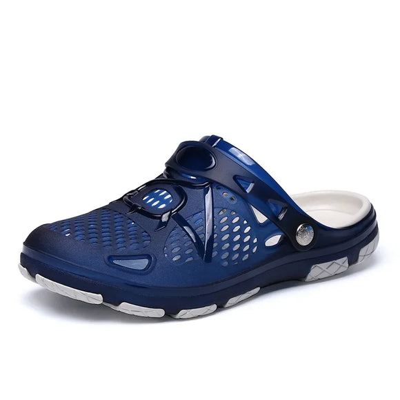 Summer Men's Slippers Waterproof Beach Slippers Casual House Bathroom Slides Non Slip Outdoor Footwear MartLion dark blue 43 