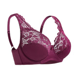 Women's Bra  Lingerie  Bras Floral Lace Underwire Brassiere Tops  Female Underwear MartLion Wine Red 75D 