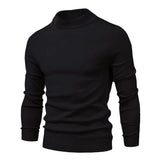 Winter Thick Men's Sweaters Casual Turtle Neck Solid Color Warm Slim Turtleneck Sweaters Pullover MartLion   