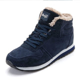 Men's Sneakers With Fur Winter Shoes Casual Winter Tennis Casual Couple Footwear Black MartLion Blue(AE存量)**** 35 